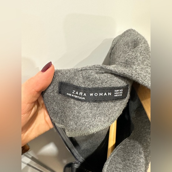 Zara Grey Flare Winter Dress - Size XS, Never Worn - Picture 4 of 4